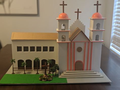 California Mission Santa Barbara model San Luis Obispo Mission Project, Mission Santa Barbara Project, Santa Barbara Mission Project, Mission Project Ideas, California History Projects, San Luis Obispo Mission, California Missions Project, Native American Projects, Santa Barbara Mission