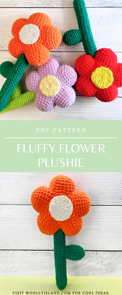 🌼 Embrace the beauty of nature with our delightful Big Fluffy Flower Plushie crochet pattern! 🌼As the seasons change, why not infuse your space with the vibrant colors and cozy charm of our oversized flower plushie? Whether adorning your living room, nursery, or even as a unique seasonal decoration, this plushie is a heartwarming addition that brings a touch of handmade elegance to any setting. Crochet Plushies Flower, Plush Flower Crochet, Stuffed Flower Crochet Pattern, Crochet Flower Plush Pattern Free, Big Flower Crochet Pattern, Big Flower Crochet, Fast Crochet Amigurumi, Spring Crochet Plushies, Crochet Flower Plush