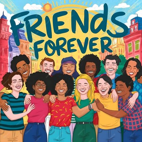 Premium Photo | A poster for friends forever that has the word friends forever on it Family Friends Quotes, Friendship Poster, Friends Are Family Quotes, Friendship Pictures, Friendship Photos, First Sunday, Life Poster, Friendship Day, Stationery Templates