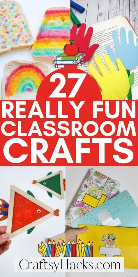 Get ready for back-to-school season with these fun classroom crafts! Discover classroom activities that will keep little hands busy and minds active with these easy and educational crafts for kids. Craft Ideas For School Art Projects, Elementary Craft Ideas, Easy Crafts For Elementary Students, Crafts For Fifth Graders, Upper Elementary Crafts, Teacher Crafts For Classroom, Elementary Craft Projects, Elementary Crafts For Kids, Crafts For 6th Graders