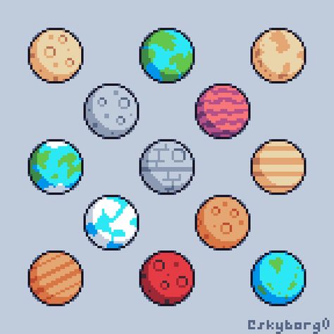 Planets Pixel Art, Planet Pixel Art, Space Pixel Art, Lowpoly Art, Watercolor House Painting, Piskel Art, Pixel Art Tutorial, Arte 8 Bits, 8bit Art