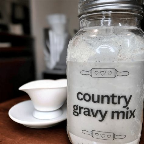 Country gravy mix is a staple that deserves a spot in every pantry. It's not just for biscuits and gravy anymore! Country Gravy Mix Recipe, Gravy Mix Recipe, Country Gravy Recipe, Homemade Brown Gravy, Cream Based Soups, Pepper Gravy, Homemade Dry Mixes, Potato Gravy, Country Gravy