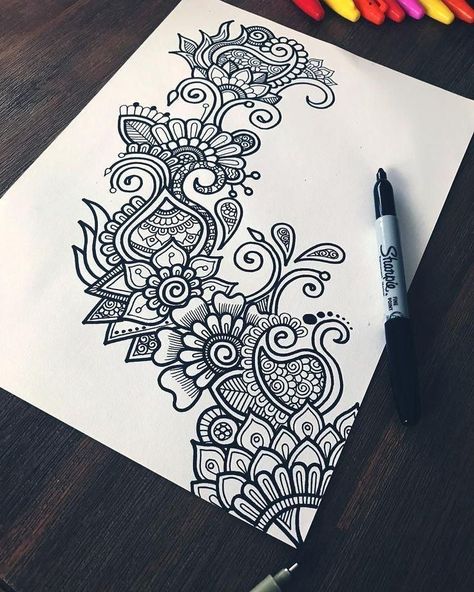 Modele Zentangle, Stylo Art, Sharpie Drawings, Arte Doodle, Easy Mandala Drawing, Mandala Doodle, Drawing Hands, Mandala Art Therapy, Mandala Design Pattern