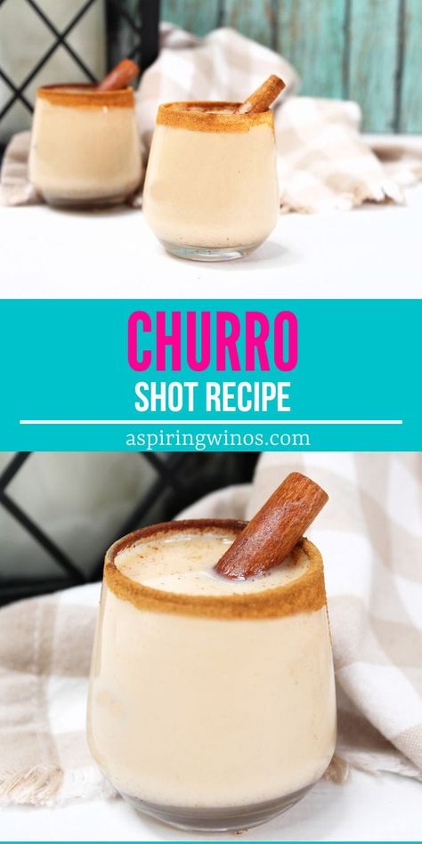 Churro Shot | Churro Shot Recipe | Cinnamon Shot Recipe | Vodka Shot Recipe | Churros #Churros #ChurroShotRecipe #CinnamonShotRecipe #VodkaShotRecipe #ChurroShot Churro Dessert, Cinnamon Schnapps, Cake Vodka, Cinnamon Whiskey, Pineapple Lemonade, Churros Recipe, Pudding Shots, Vodka Shots, Tequila Drinks