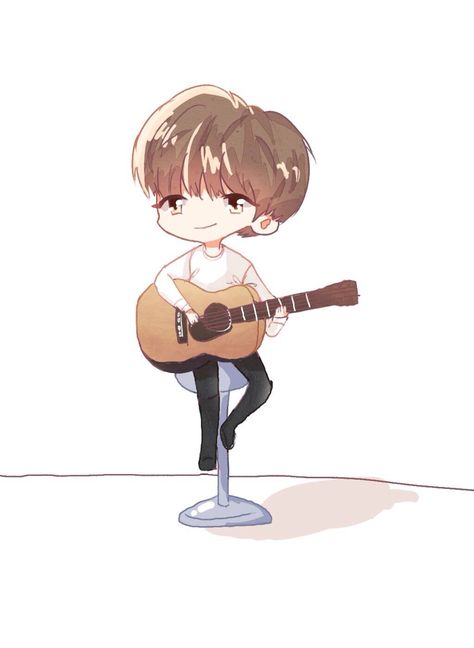 Little Karry playing guitar #wangjunkai #karrywang #TFBOYS王俊凯 #王俊凯 Chibi Playing Guitar, Chibi Guitar, Guitar Illustration, Guitar Drawing, Chibi Drawings, Playing Guitar, Nirvana, Art Reference, Illustration Design