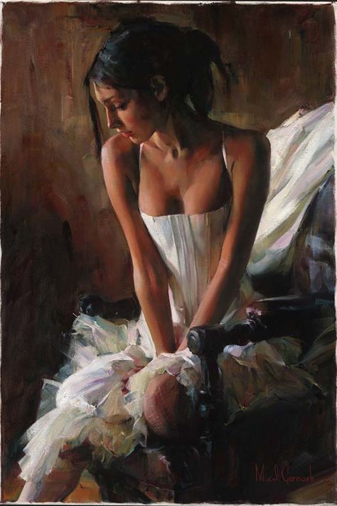 Original Painting, A moment of Silence by Michael & Inessa Garmash Garmash Paintings, Vladimir Volegov Paintings, Volegov Paintings, Vladimir Volegov, Moment Of Silence, Creative Painting, Woman Painting, Figure Painting, Beautiful Paintings