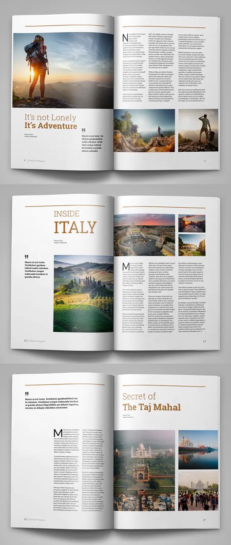 Indesign Magazine Layout InDesign - 24 pages Indesign Travel Magazine, Magazine Article Layout Design, Mise En Page Design, Magazine Layout Design Inspiration, Indesign Layout Inspiration, Magazine Spread Layout, Magazine Article Layout, Magazine Layout Ideas, Book Page Layout