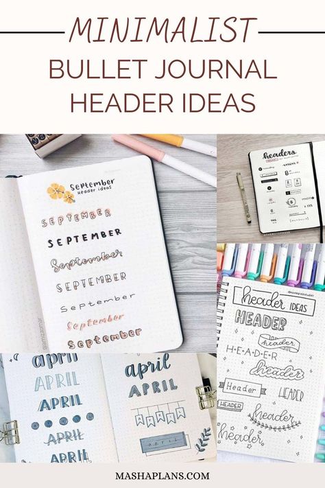 Minimalist Header, Headline Ideas, Bullet Journal Easy, Journal Headers, Bullet Journal Titles, Header Ideas, Bullet Journal Minimalist, Bullet Journal Headers, Title Ideas