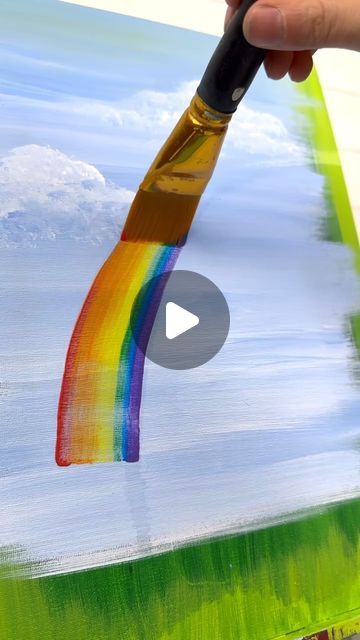 164K views · 10K likes | Emily Seilhamer on Instagram: "How to paint an easy rainbow! 🌈🎨#easypainting #tipsandtricks #rainbow #rainbows #stpatricksday" 10×12 Canvas Painting, Easy Rainbow Painting Ideas On Canvas, Painting Rainbows On Canvas, How To Paint A Rainbow On Canvas, How To Paint A Rainbow On A Wall, How To Paint A Rainbow, View Painting Easy, Canvas Rainbow Painting, Easy Rainbow Painting