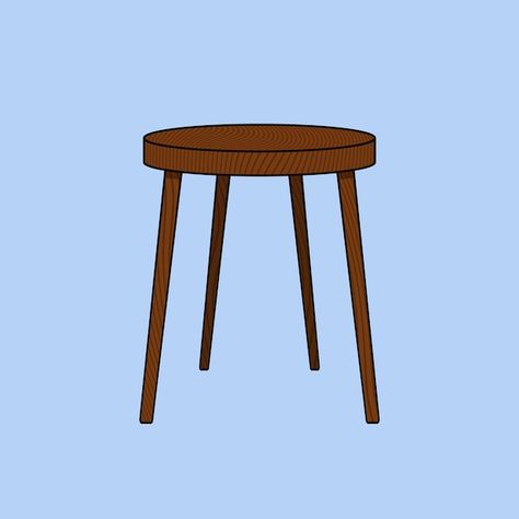 Vector wooden stool chair vector illustr... | Premium Vector #Freepik #vector Stool Illustration, Freepik Illustration, Vector Furniture, Tools Drawing, Pinterest Design, Wooden Stool, Comfortable Furniture, Art Tools Drawing, Stool Design