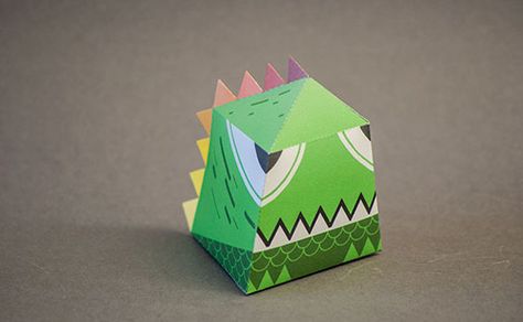 Monster Paper Craft, Make Your Own Monster Kit, Make Your Own Monster Kit Free Printable, Monster In A Box Halloween, Paper Toy Design, Toys Packaging, Paper Mache Monster Head, Paper Figures, Kids Package