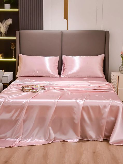 Royal Bed, Silk Bed Sheets, Silk Sheets, Satin Bedding, Satin Sheets, Silk Bedding, Pink Bedding, King Sheet Sets, Full Bed