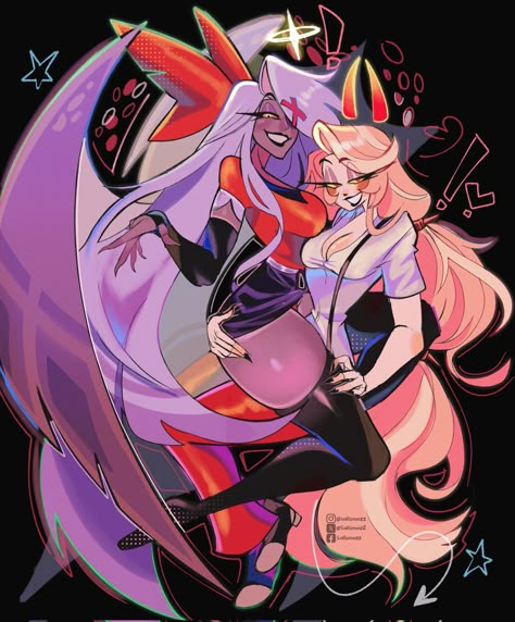 Charlie X Vaggie, Planet Drawing, Hazbin Hotel Art, Monster Hotel, Waifu Material, Helluva Boss And Hazbin Hotel, Dungeons And Dragons Homebrew, Vivziepop Hazbin Hotel, Hazbin Hotel And Helluva Boss