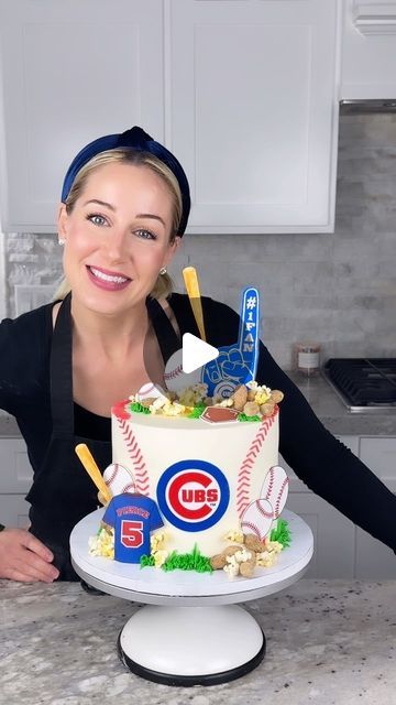 Balls On Cake Design, Dodger Cake Ideas, Dodgers Cake, Baseball Birthday Cake, Baseball Birthday Cakes, Sports Cakes, Baseball Cake, Dodgers Girl, It Will Happen