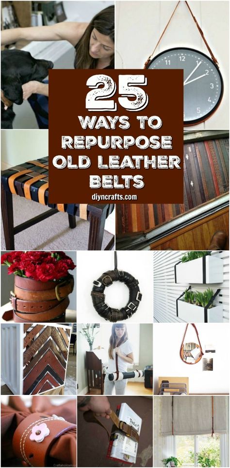 25 Creative Ways To Repurpose And Reuse Old Leather Belts {Curated and Created by DIYnCrafts Team} via @vanessacrafting Diy Leather Belt, Leather Belt Crafts, Stylish Tips, Diy Belts, Diy Leather Projects, Diy Jewelry Holder, Handmade Leather Belt, Vintage Leather Belts, Diy Jewelry Unique