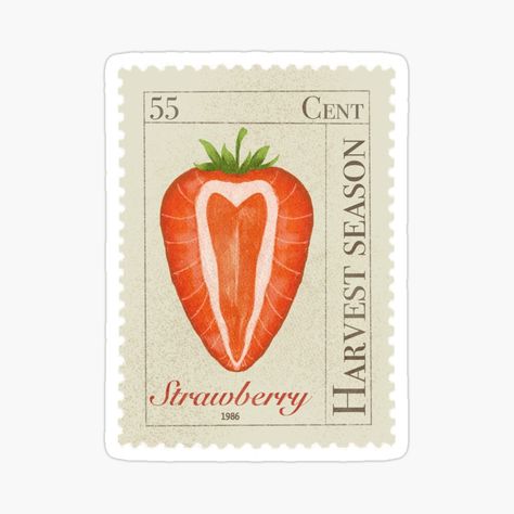 Get my art printed on awesome products. Support me at Redbubble #RBandME: https://www.redbubble.com/i/sticker/Vintage-Strawberry-stamp-by-NirHevlin/161630609.EJUG5?asc=u Strawberry Sticker Aesthetic, Fruit Stickers Aesthetic, Stickers To Print Aesthetic, Cute Stickers To Print, Cute Strawberry Sticker, Cute Stickers Printable, Aesthetic Stickers Vintage, Strawberry Printable, Stickers For Print