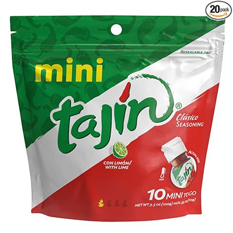 Tajin Clásico Seasoning Mini Pouch 0.35 oz (Pack of 2) Mini Tajin, Tamarind Candy, Mexican Chili, Chili Lime Seasoning, Mexican Seasoning, Taco Stand, Yellowfin Tuna, Mexican Candy, All Purpose Seasoning