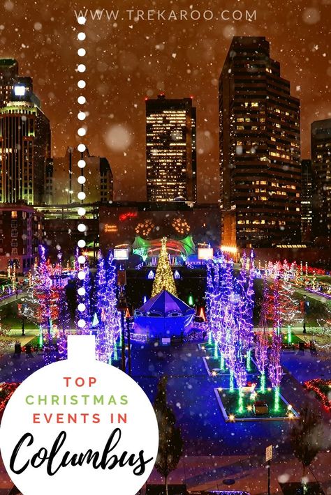 Christmas In Ohio, German Village Columbus Ohio, Ohio Christmas, Christmas Travel Destinations, Staycation Ideas, Vacation Tshirts, Christmas Date, Christmas Destinations, Bucket List Vacations