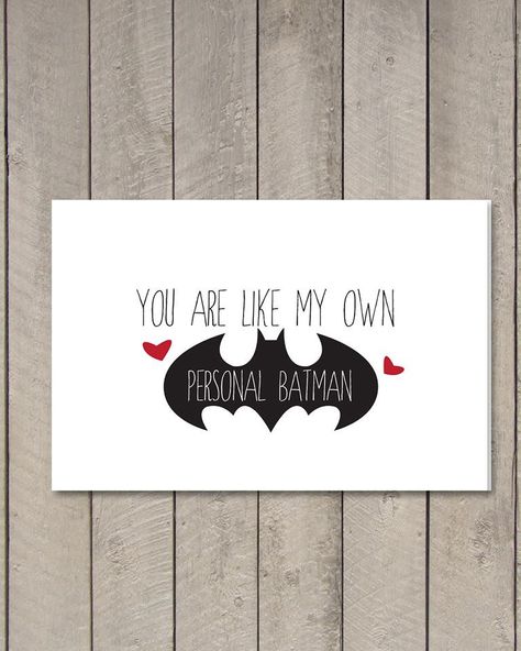 Printable Valentine's Day Batman Card // I by LittleTinspirations Batman Card, Romantic Valentine Card, You Are My Superhero, Batman Diy, Valentines Bricolage, Batman Love, Batman Gifts, My Funny Valentine