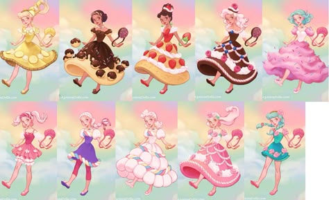 Brown Hair And Tan Skin, Girl With Short Brown Hair, Donut Chocolate, Donut Dress, Hair Shape, Candy Drawing, Chocolate Girl, Candy Girls, Candy Cotton