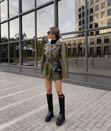 Leather Jacket Outfit, Leather Jacket Style, Leather Jacket Outfits, Vegan Leather Jacket, Inspired Jewelry, Ladies Boutique, Jacket Style, Jacket Outfits, Military Jacket