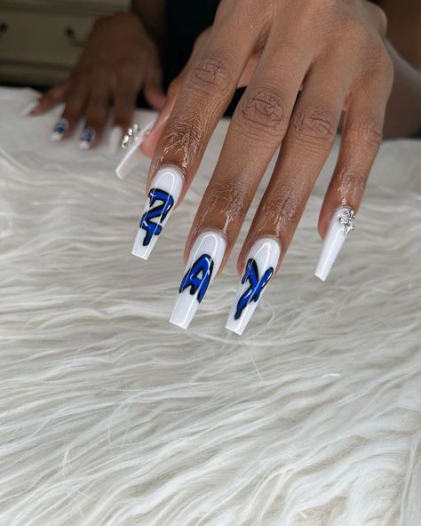 Acrylic Nails With Boyfriends Name, Name On Nails, Fall Nail Trends, New Nail Designs, Cute Acrylic Nail Designs, Glamorous Nails, Short Square Acrylic Nails, Unique Acrylic Nails, Indie Room