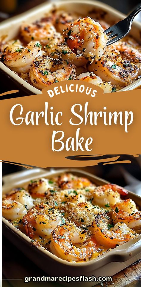 This Garlic Parmesan Baked Shrimp recipe is a quick, healthy, and delicious dish perfect for weeknight dinners or special occasions. Ready in just 15 minutes, these baked shrimp are packed with garlic, Parmesan, and a zesty lemon flavor. Serve it as an appetizer, over pasta, or with a fresh side salad. Garlic Parmesan Baked Shrimp Keto, Side Dishes Weeknight, Oven Baked Garlic Butter Shrimp, Garlic Shrimp Bake, Quick Healthy Dinner Recipes For Two, Baked Shrimp Dishes, Seafood Pasta Crab And Shrimp, Main Dinner Dish Ideas, How To Cook Shrimp With Shell On