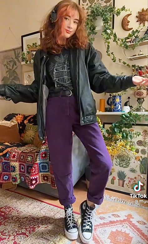 Whimsigothic Pants, Breakcore Aesthetic Outfit, Purple Pants Outfit Winter, Jewel Tone Clothes Aesthetic, Whimsigoth Jeans Outfit, Whimsigoth Outfits With Pants, Whimsigoth Pants Outfit, Dark Maximalism Outfits, Whimsigoth Outfits Pants