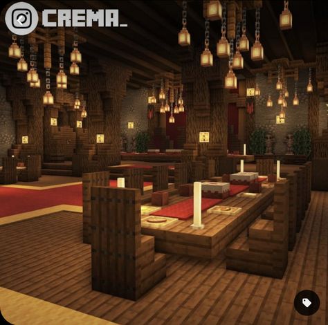 Minecraft Castle Kitchen Ideas, Minecraft Dining Room Medieval, Minecraft Castle Dining Hall, Minecraft Stair Case Ideas, Minecraft Fancy Interior, Minecraft Gothic House Interior, Minecraft Dining Hall, Minecraft Gothic Interior, Minecraft Wine Cellar