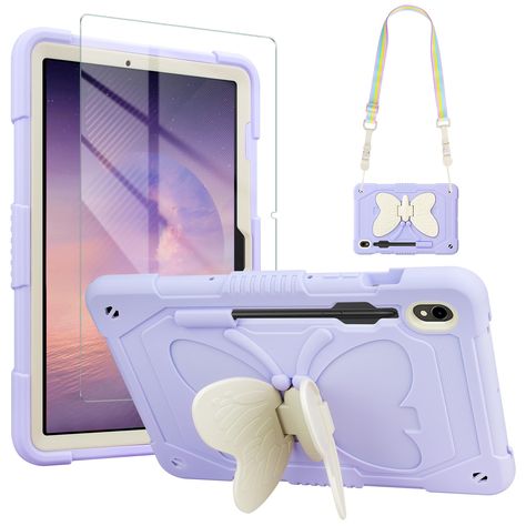 PRICES MAY VARY. Compatible Model: Designed for Samsung Galaxy Tab S9 2023 Model: SM-X710 X716B X718U 11 inch. Please confirm your tablet model before you order this case. This product includes a tablet case, a shoulder strap and a screen protector Butterfly Kickstand and Shoulder Strap: For Samsung S9 Tablet case built-in stand which as horizontal stand makes more convenient to read,watch movies or video.For galaxy tab s9 case with shoulder strap which will convenient to carry tablet Screen Pro Heart Plush, Galaxy Tab S9, Tablet Screen, Samsung Tablet, Tablet Cases, Presents For Kids, Samsung S9, Self Service, Watch Movies