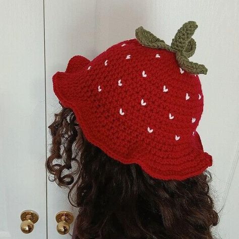 Strawberry Knitted Hat, Knit Strawberry Hat, Crochet Strawberry Clothes, Strawberry Crochet Beanie, Fruit Hat Crochet, Crochet Strawberry Shortcake Hat, Strawberry Shortcake Crochet Hat, Crochet Strawberry Top, Strawberry Hat Crochet