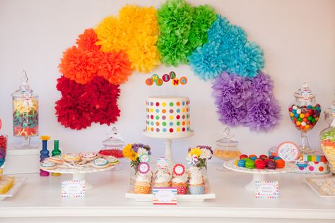 Rainbow Baby Shower Theme, Rainbow Theme Baby Shower, Rainbow Baby Shower Ideas, Rainbow Lollipop, Rainbow Themed Birthday Party, Rainbow Desserts, Lollipop Party, Rainbow Lollipops, Rainbow Parties