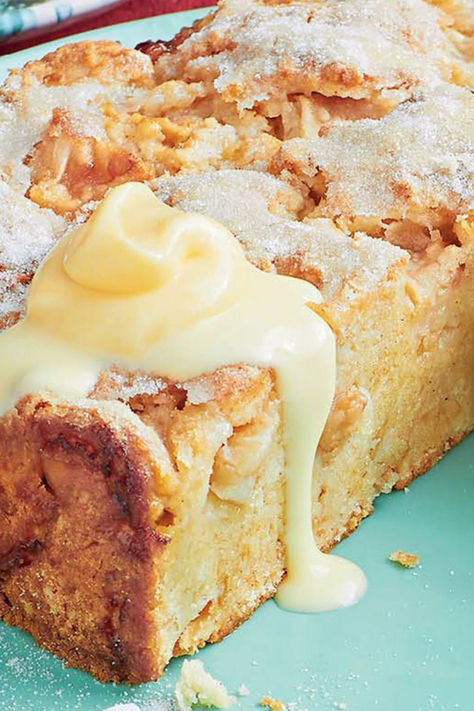 Like pastry, you make the cake batter by rubbing the butter into the flour – it gives this easy apple cake an impossibly soft and buttery texture. Paired with the unique sugar crust on top, it's a next-level afternoon tea. Serve with plenty of custard or cream! Apple Cake Recipe Uk, Cake Recipes Uk, Irish Apple Cake, Easy Apple Cake, Apple Cake Recipe, Cake Mixture, Apple Cake Recipes, Easiest Apples, Cake Boss