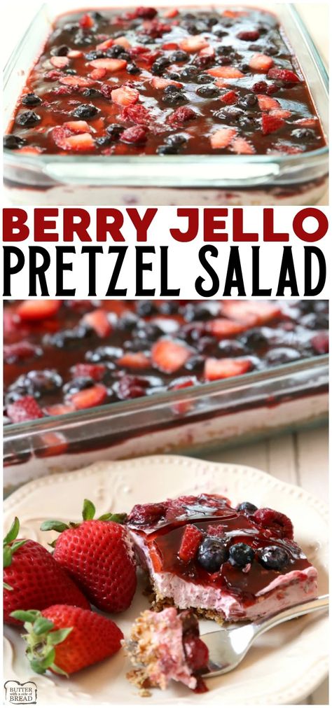 Gelatin Salads, Jello Pretzel Salad, Jello Fruit Salads, Pretzel Desserts, Pretzel Salad, Pretzel Crust, Jello Desserts, Jello Salad, Jello Recipes