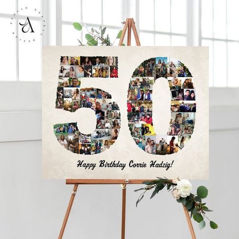 50th Birthday Photo Collage, Custom Number 50 Picture Collage, Anniversary Gift Idea for Him, Birthday Party Decorations, DIGITAL FILES! 70th Birthday Decorations, Birthday Photo Collage, Photo Collage Gift, Birthday Collage, 70th Birthday Parties, Cadeau Photo, Collage Poster, Personalized Photo Gifts, 90th Birthday