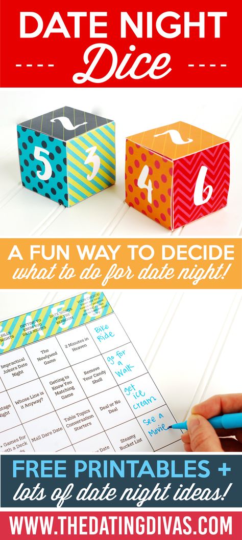 Date Night Dice Date Ideas Game Ideas For Married Couples, Date Night Games, Date Night Ideas For Married Couples, Creative Dates, The Dating Divas, Dating Divas, Date Night Ideas, Married Couples, First Dates