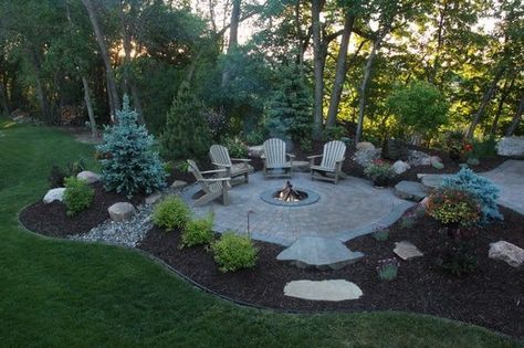 maybe we should do this around the firepit too since we seem to be obsessed with nurseries and keep finding plants we have no idea where to put in our yard. It's an addiction                                                                                                                                                     More European Inspired Backyard, Fire Pit Seating Area, Fire Pit Landscaping, Backyard Seating, Fire Pit Seating, Lawn Furniture, Fire Pit Area, Landscape Designs, Have Inspiration