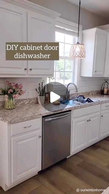 Before and After Houses 🏚 on Instagram: "DIY cabinet door dishwasher!😍

Via • @ourwintonhome
This was a super simple upgrade!
First, we got a raw cabinet door and painted it white to match our existing cabinets. Then we removed the front of the dishwasher and removed the handle..
Lastly, we attached the new cabinet door to dishwasher front panel and added a gold pull.
That’s it!!😍😍
#diykitchen #diyhomeprojects #diyhome #kitchenreno #whitekitchen #forthehome" New Cabinet Doors, Diy Cabinet Doors, Diy Cabinet, The Dishwasher, New Cabinet, Instagram Diy, Diy Cabinets, Kitchen Reno, Cabinet Door