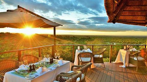 Grazia Escapes… To Victoria Falls Safari Club, Zimbabwe | Grazia Viewing Deck, Victoria Falls Zimbabwe, Safari Activities, Wedding Ceremony Seating, River Camp, Zambezi River, Safari Lodge, Victoria Falls, Game Reserve