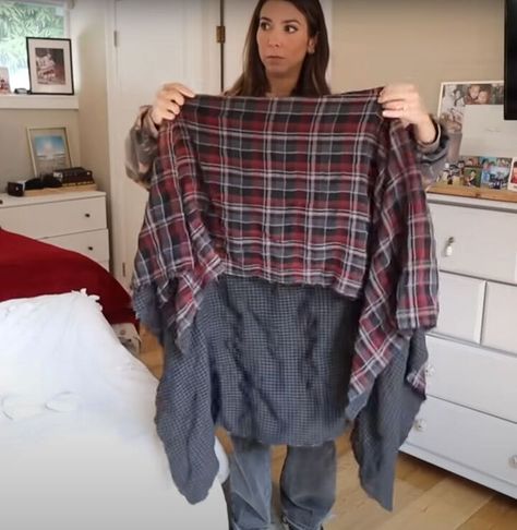 This tutorial will show you how to create a stylish, layered plaid DIY skirt, with no pattern required. Learn how to DIY a plaid skirt in this step-by-step tutorial. Plaid Flannel Skirt, Flannel Shirt Skirt, Flannel Skirt Pattern, Diy Plaid Skirt, Plaid Diy, Skirt For Fall, Diy Skirts, Cuadros Diy, Flannel Skirt