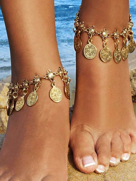 1pc Elegant Boho Vintage  Burning Man Saudi National Day Native American Day Anklet With Tassel Coins, Suitable For Beach Holiday Matching Swimsuit Costume, Distressed Western Cowboy , GiftI discovered amazing products on SHEIN.com, come check them out! Saudi National Day, American Day, National Day, Boho Vintage, Beach Holiday, Burning Man, Western Cowboy, Vintage Boho, Anklets