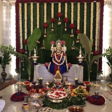 Varalaxmi Vratam Decoration, Backdrop For Varamahalakshmi, Decoration For Mahalaxmi At Home, Vara Mahalakshmi Decoration, Varmahalaxmi Decoration At Home, Lakshmi Pooja Background Decoration, Backdrop For Pooja At Home, Laxmi Decoration Ideas, Varamahalaxmi Pooja Decoration