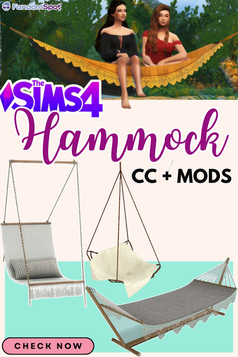 Hanging Bed Sims 4 Cc, Sims 4 Cc Hammock, Sims 4 Hanging Chair, Sims 4 Hammock, Sims 4 Construction Cc, Sims 4 Cc Backyard, Sims 4 Backyard Cc, Sims4 Ideas, Sims Cheats