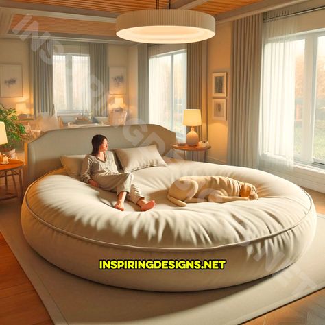 These Giant Dog Beds for Humans Offer a Plush Retreat for You and Your Pooches Giant Dog Beds, Human Dog Bed, Human Dog, Fluffy Bedding, Giant Dogs, Real Dog, Sleep Solutions, Dog Beds, Awesome Bedrooms