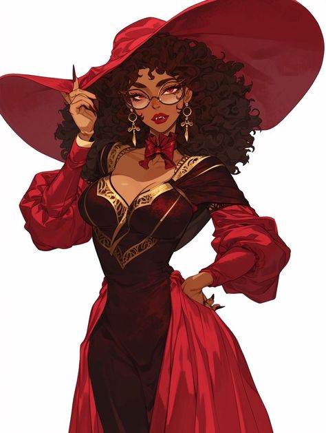 Female Vampire Character Design, Black Character Design Female, Vampire Oc Female Art, Black Vampire, Female Character Concept, Vampire Art, Black Characters, Dungeons And Dragons Characters, Black Anime Characters