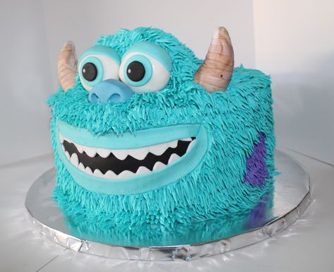 Sully cake monsters inc Sully Cupcakes, Sullivan Monsters Inc, Chocolate Birthday Cake Decoration, Sully Cake, Monster Inc Cakes, Sully Monsters Inc, Monster Inc Birthday, Monster Inc, Monster Theme