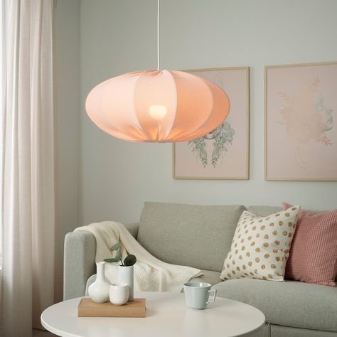 REGNSKUR / SUNNEBY Pendant lamp - pink - IKEA Pendant Lamp Shade, Ikea Family, Opal White, Led Light Bulbs, Led Light Bulb, Led Lampe, Light Shades, Warm Light, Light Decorations