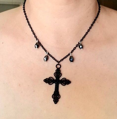 Cross Necklace Black, Black Cross Necklace, Cross Choker Necklace, Cross Choker, Necklace Cross, Crystal Choker Necklace, Black Cross, Crystal Choker, Necklace Black