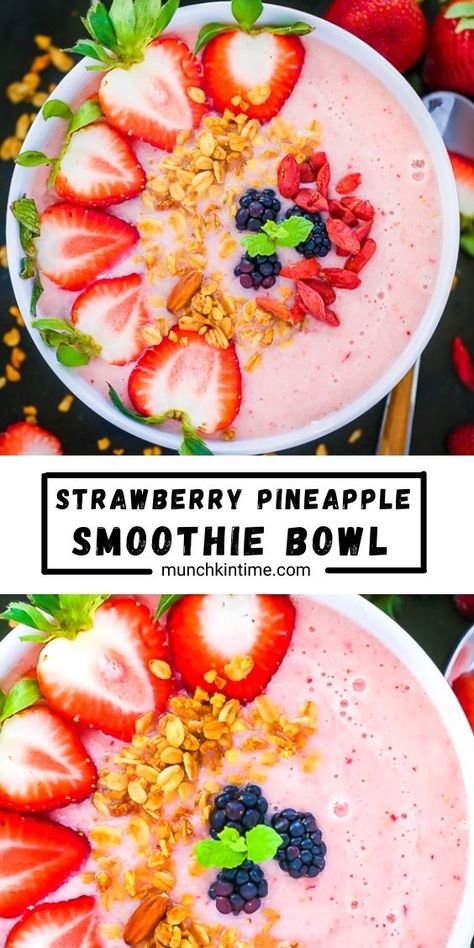 Ninja Bowl Recipes, Ninja Smoothie Bowl Recipes, Smoothie Bowl Recipe Ninja Creami, Ninja Creami Smoothie Bowl Recipe, Fruit Bowl Recipe, Smoothie Bowls Recipe, Ninja Creami Smoothie Bowls, Pineapple Smoothie Bowl Recipe, Smoothie Bowl Recipe Strawberry