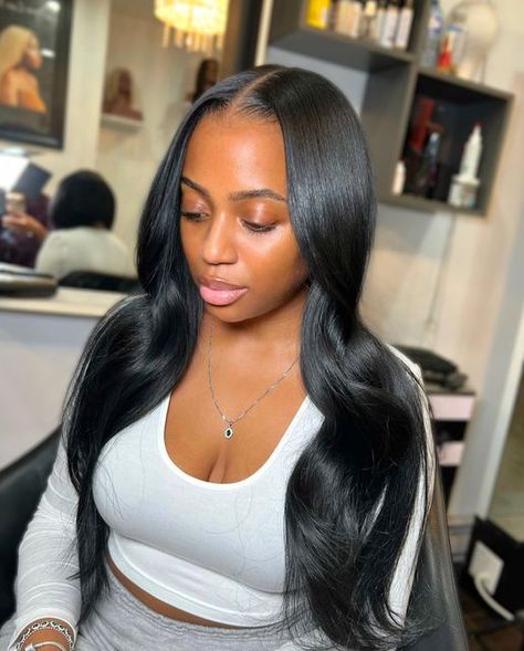 Sew In Straight Hair, Sew In Curls, Colorful Hairstyles, Sew In Hair Extensions, Sleek Ponytail Hairstyles, Sew In Hairstyles, Quick Weave Hairstyles, Protective Hairstyles Braids, Dope Hairstyles